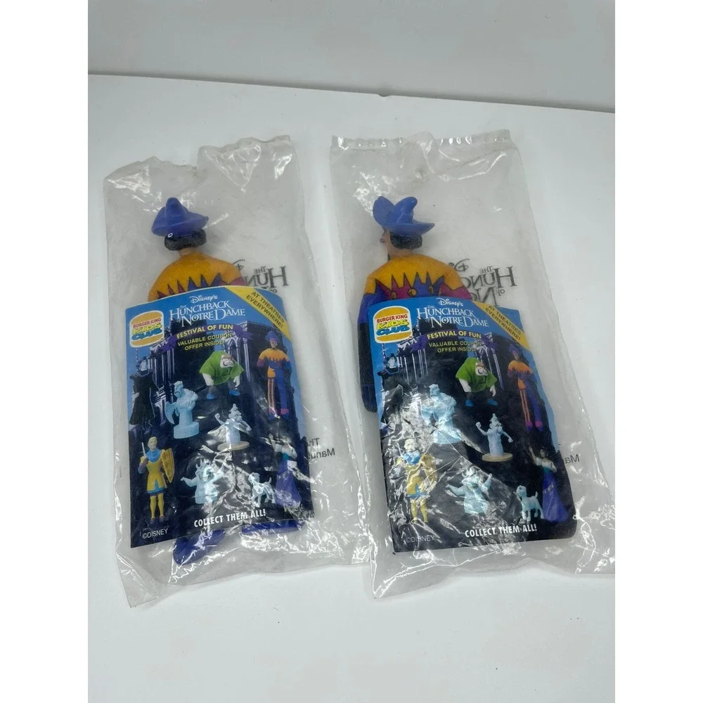 2 Burger King The Hunchback of Notre Dame Plush Jester Toy‎ Figurine